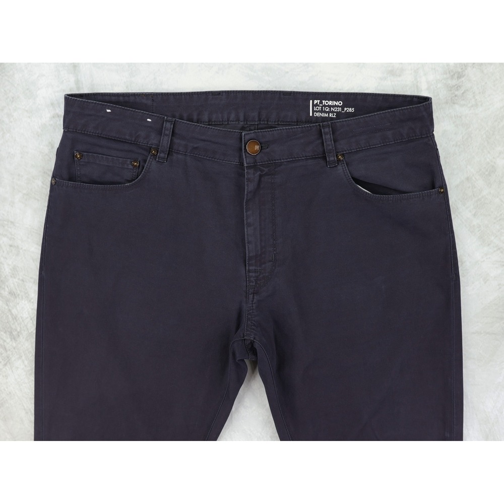 PT Torino Jazz Pants Men 37x36 Navy Blue Stretch Slim Fit 5 Pocket Luxury Italy - Picture 3 of 15